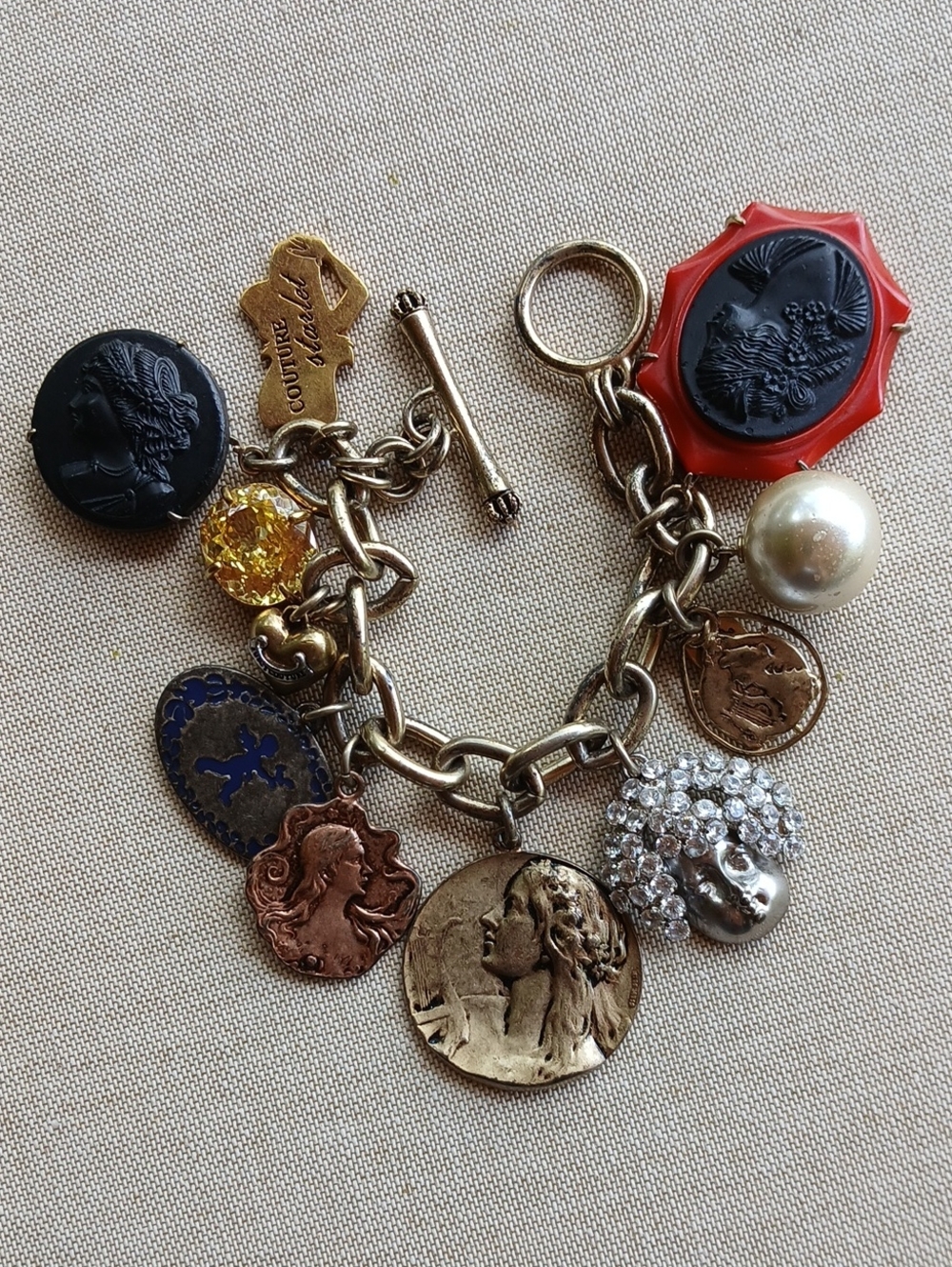 Juicy Couture Y2K Era Vintage -Inspired Loaded Chunky Charm Bracelet